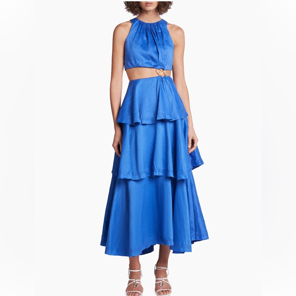 Aje Sculptura Wave Cut Out Midi-Dress